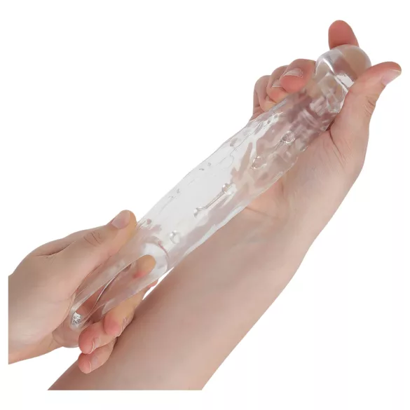 Addicted Toys - penishylsa med pung-ring - 23cm - transparent