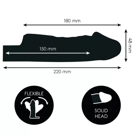 Addicted Toys - penishylsa med pung-/erektionring - 22 cm (transparent)