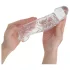 Addicted Toys - penishylsa med pung-/erektionring - 22 cm (transparent)