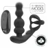 Addicted Toys - analvibrator med roterande huvud och penisring - svart