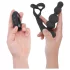 Addicted Toys - analvibrator med roterande huvud och penisring - svart
