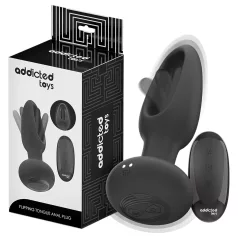 Addicted Toys - analvibrator med rörlig tunga - svart