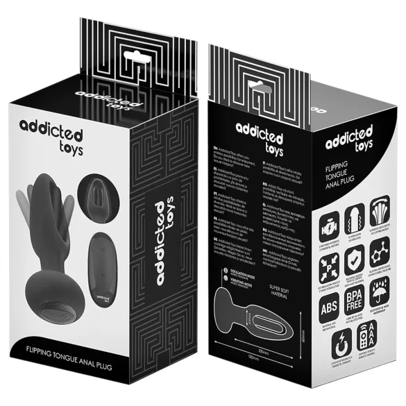 Addicted Toys - analvibrator med rörlig tunga - svart