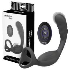 Addicted Toys - analvibrator med penis- och pungring - svart