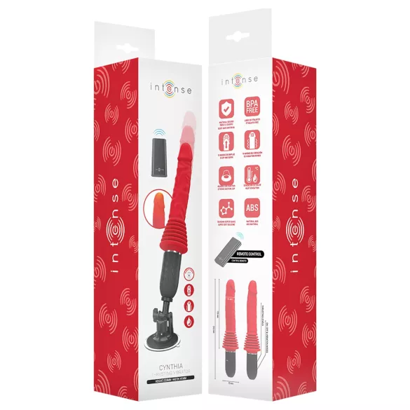 Intense Cynthia - stötvibrator med sugfot (röd)