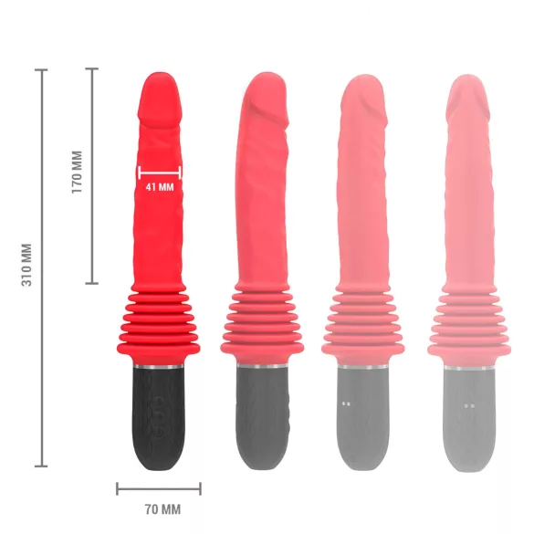 Intense Cynthia - dildo med sugkopp och vibrator - röd