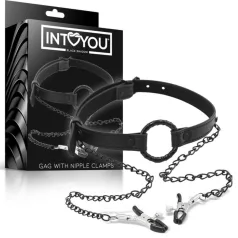 INTOYOU - munpeppar med bröstklämmor - svart