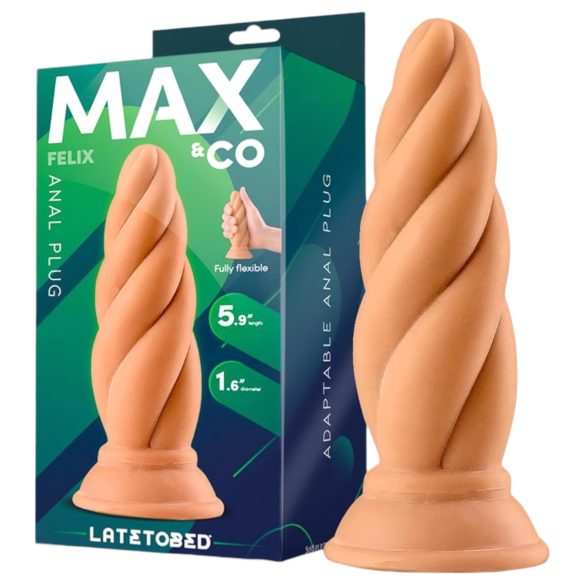 Max & Co Felix - analplugg skruvad - 15 cm natur