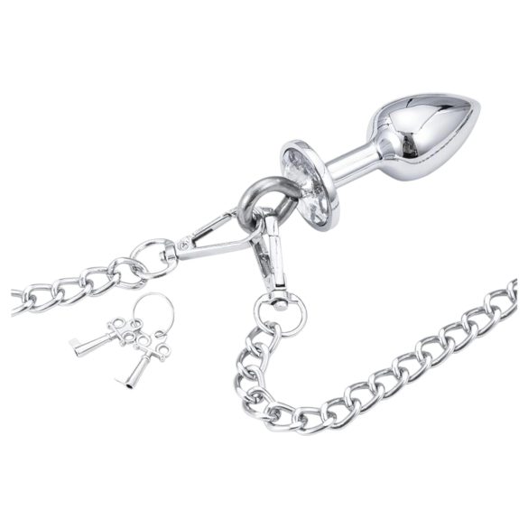 LateToBed - handbojor med analplugg - metall silver