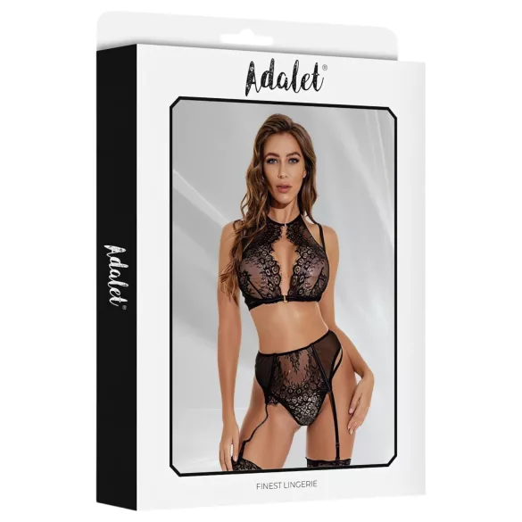 Adalet Evelyn - underklädesset 3 delar - spets - svart - L/XL