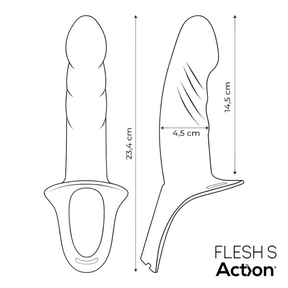 Action StrapOn S - strap on dildo - ihålig - naturfärg