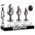 Evolved Black Gem - metall analkulor set med svart sten (silver)