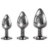 Evolved Black Gem - metall analkulor set med svart sten (silver)