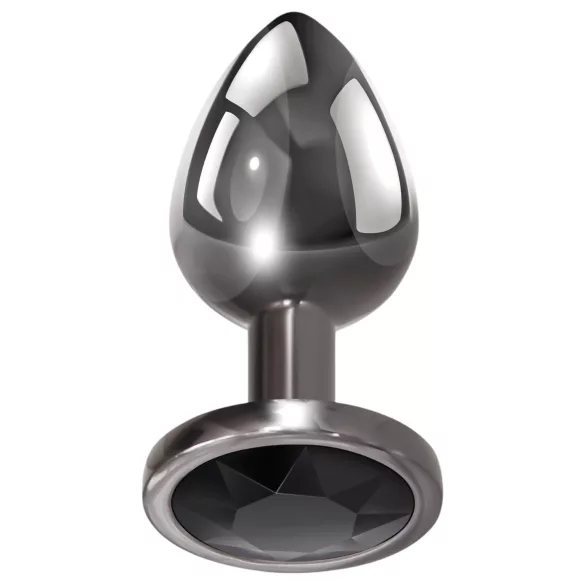 Evolved Black Gem - metall analkulor set med svart sten (silver)