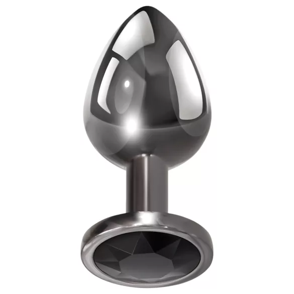 Evolved Black Gem - metall analkulor set med svart sten (silver)