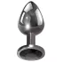 Evolved Black Gem - metall analkulor set med svart sten (silver)