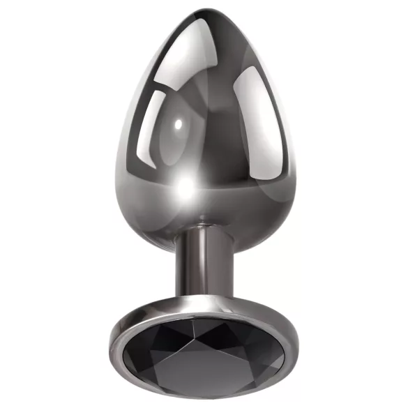 Evolved Black Gem - metall analkulor set med svart sten (silver)