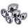 Playboy - analpluggsset - 3 delar (silver)