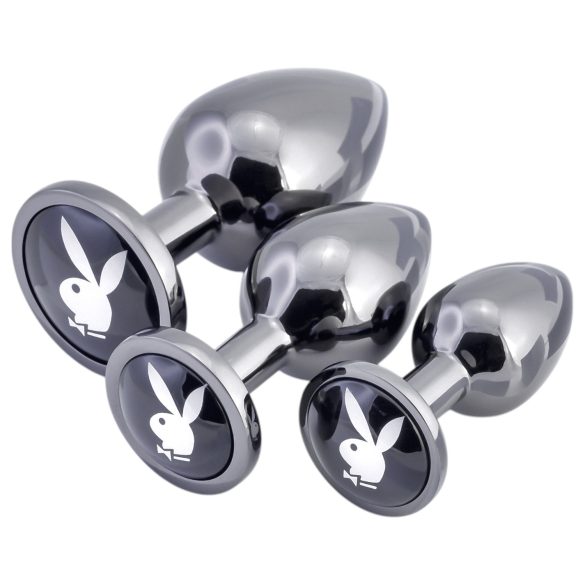 Playboy - analplugg set - 3 delar - silver