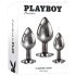 Playboy - analplugg set - 3 delar - silver