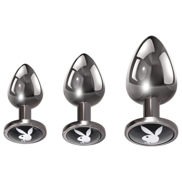 Playboy - analplugg set - 3 delar - silver