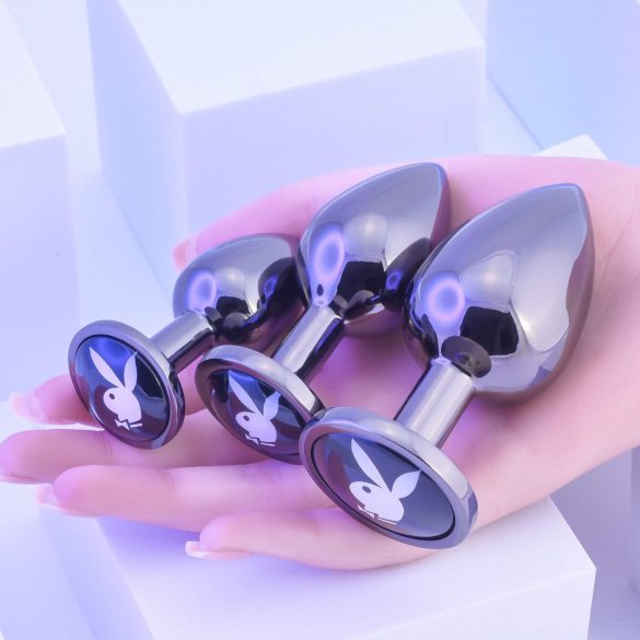 Playboy - analplugg set - 3 delar - silver