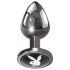 Playboy Tux - analplugg - liten - silver