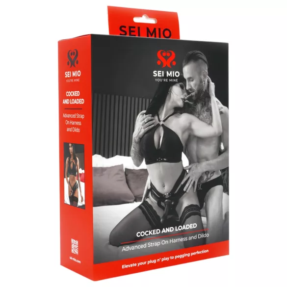 Sei Mio - påsättbar dildo med sele - 15 cm (svart)