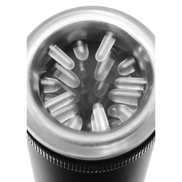 Master-Bot - upp- och nedgående mjuk piggig munmasturbator (svart)