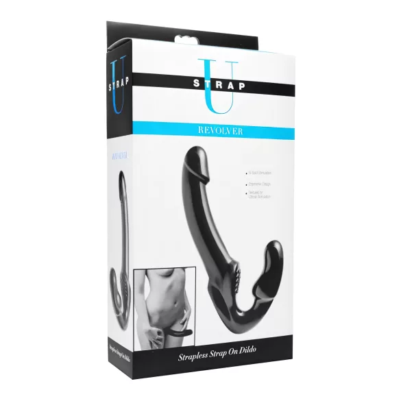 Strap U Revolver - strap-on dildo utan sele - svart
