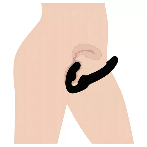 Strap U Revolver - strap-on dildo utan sele - svart