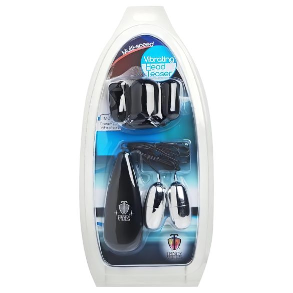 Trinity - Dubbeläggad glansvibrator (svart-silver)
