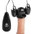 Trinity - Dubbeläggad glansvibrator (svart-silver)