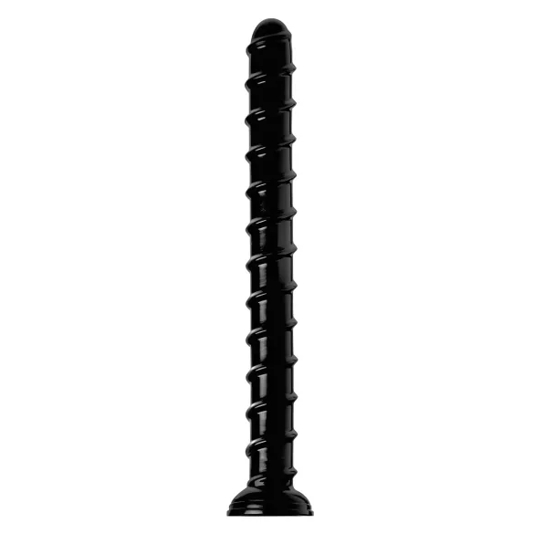 Hosed Swirl Tchick - analdildo - böjd form - svart, 18 cm