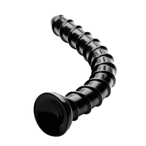 Hosed Swirl Tchick - analdildo - böjd form - svart, 18 cm