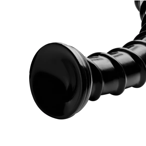Hosed Swirl Tchick - analdildo - böjd form - svart, 18 cm