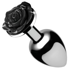 Booty Sparks Black Rose - analplugg aluminium silver-svart