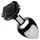Booty Sparks Black Rose - analplugg i aluminium (silver‑svart)