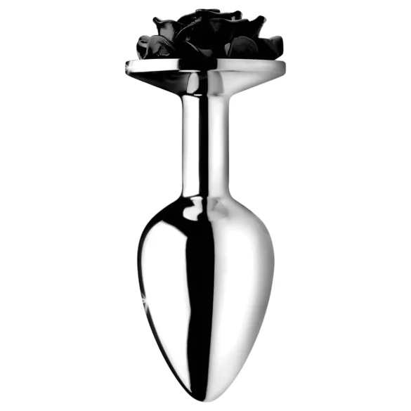 Booty Sparks Black Rose - analplugg i aluminium (silver‑svart)