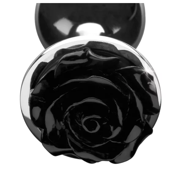 Booty Sparks Black Rose - analplugg i aluminium (silver‑svart)