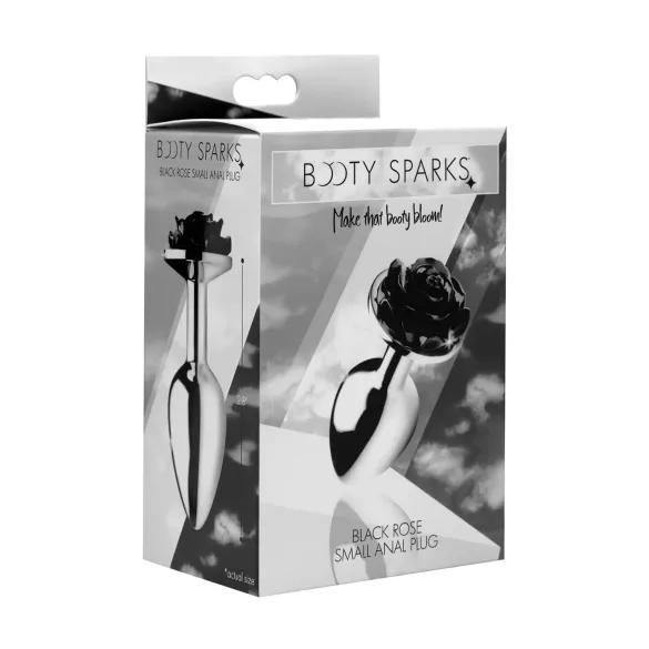Booty Sparks Black Rose - analplugg i aluminium (silver‑svart)
