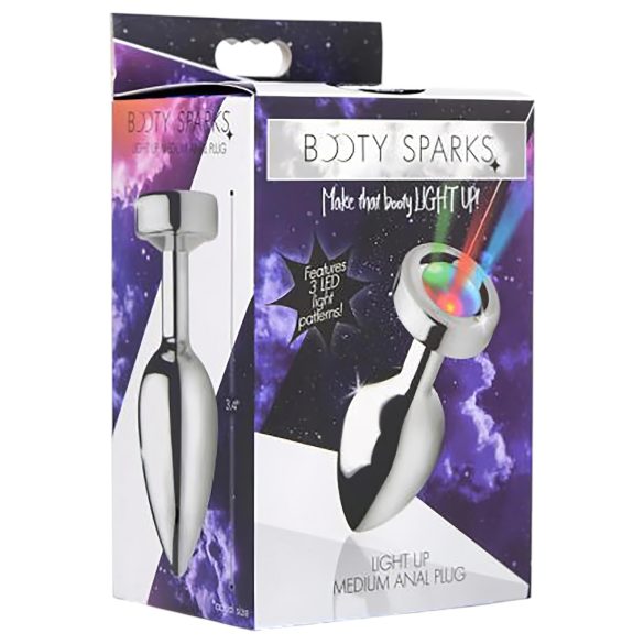 Booty Sparks - analplugg med ljus - medium - silver