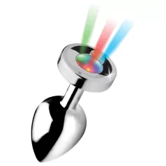 Booty Sparks - buttplug med LED-ljus - stor - silver