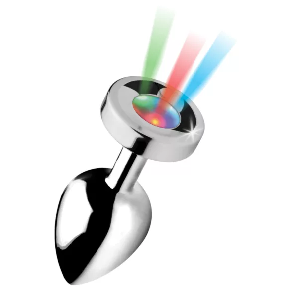 Booty Sparks - buttplug med LED-ljus - stor - silver