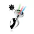 Booty Sparks - buttplug med LED-ljus - stor - silver
