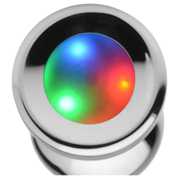 Booty Sparks - buttplug med LED-ljus - stor - silver