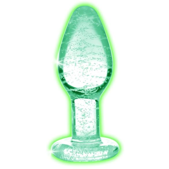Booty Sparks Glow - Glas analplugg (genomskinlig)