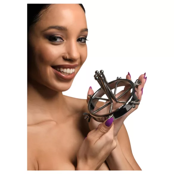 XR Brands Oculus - analplug med expanderbar funktion - rostfritt stål - silver