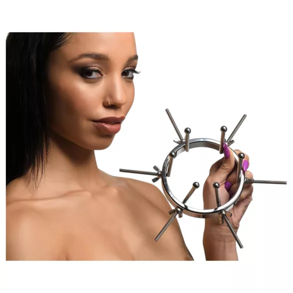 XR Brands Oculus - analplug med expanderbar funktion - rostfritt stål - silver