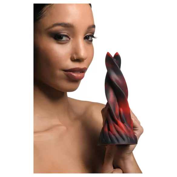 Creature Cocks Hell Kiss - vriden silikon­dildo - 19 cm (röd)